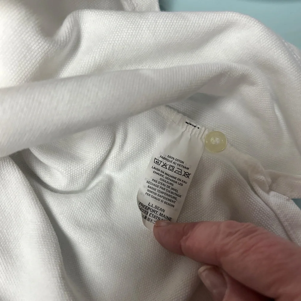 L.L. Bean Classic Cream Polo Shirt - Picture 4 of 4
